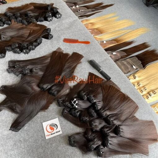 big order silky straight hair brown tip and blonde