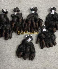 capelli di trama con punta marrone ricci magici bouncy vietnam