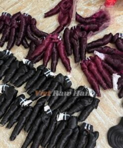 Bouncy Encaracolado Tissagem Cabelo cacheado saltitante pedido 1B e cor vinho 2