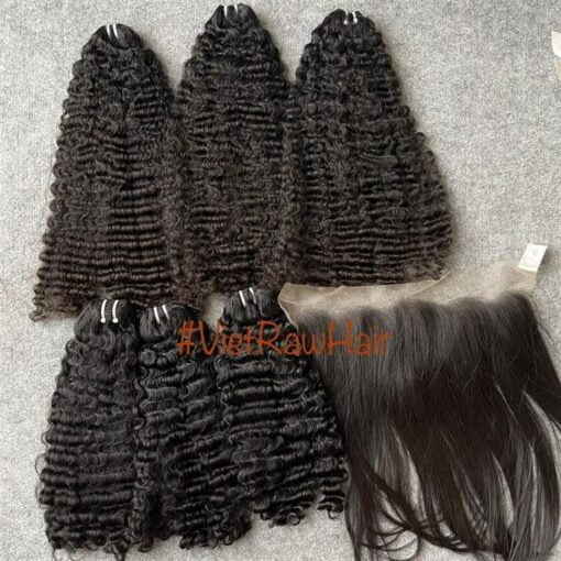 burmese curly weave hair bundles and straight frontal