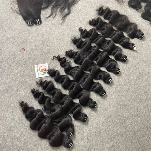 loose wavy black color weave hair bundle 20 inches