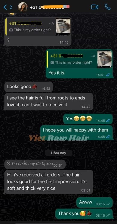 netherlands customer feedback hair extension messages vietrawhair 6