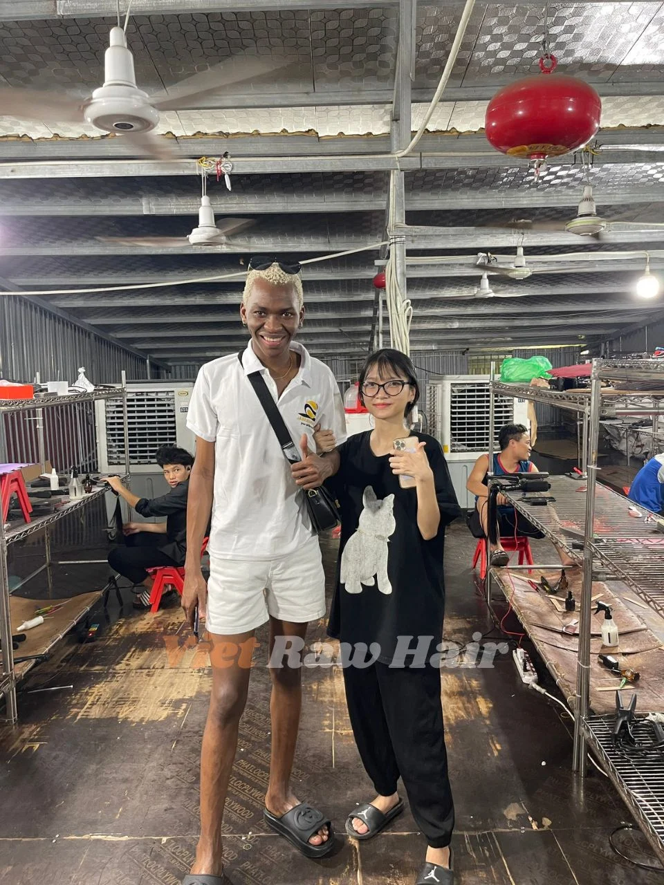 nigeria customer visit viet raw hair factory 4