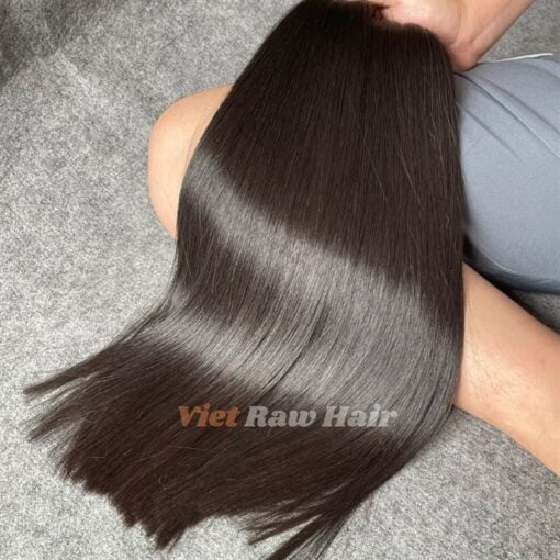 silky straight black color weft hair bundles 1