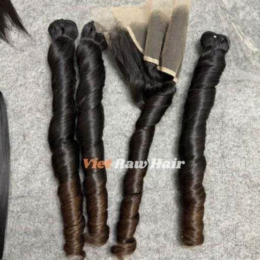 spring curly natural brown tip color weft hair bundles