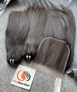 Liso Natural Cabello Tejido mechones-de-pelo-lacio-crudo-vietnamita-color-negro-10-pulgadas