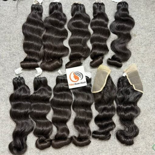 vietnamese wavy bouncy weft hair black color 1