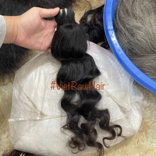 vietnamese wavy bouncy weft hair black color 5