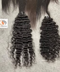 Wavy Encaracolado Tissagem Cabelo feixe-de-cabelo-trama-vietnamita-ondulado-e-birmanês-encaracolado-preto-cor-1