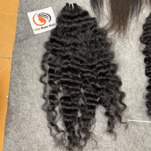 vietnamese wavy curly black color weft hair bundle 1