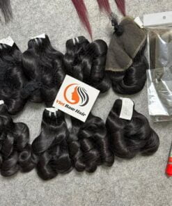 Bouncy Encaracolado Tissagem Cabelo trama de cabelo com textura de cachos bouncy