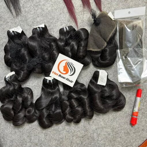 weft hair bouncy curl texture packed