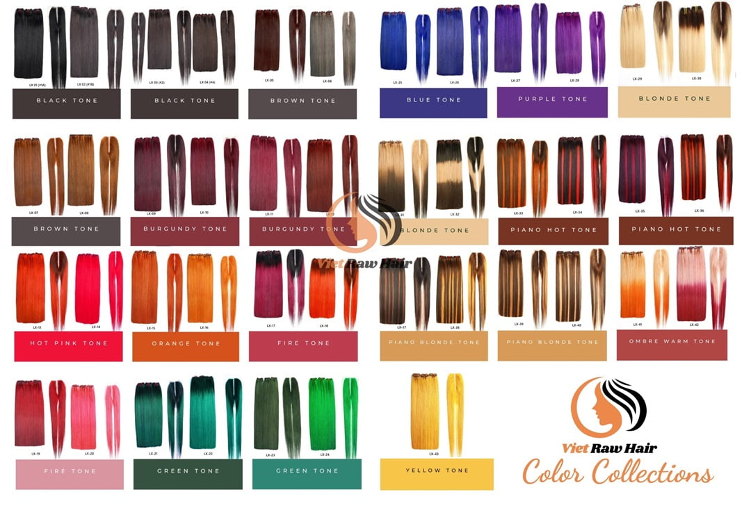 hair bundle with closure color collections