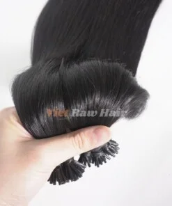 Alternative view of Black Straight I Tip Human Hair Extension