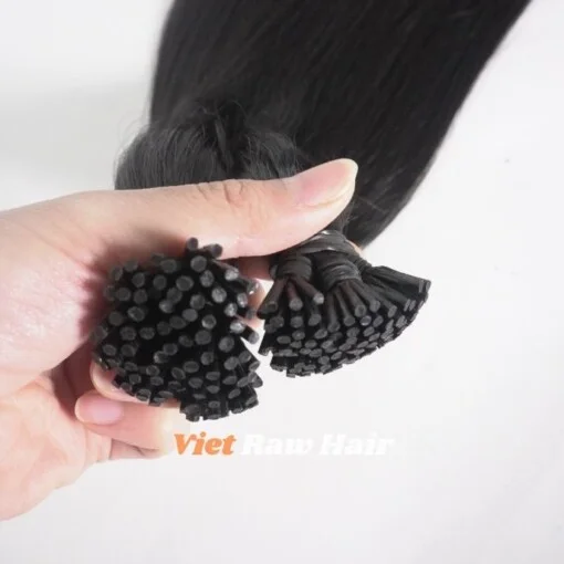Black Straight I Tip Human Hair Extension - Image 5