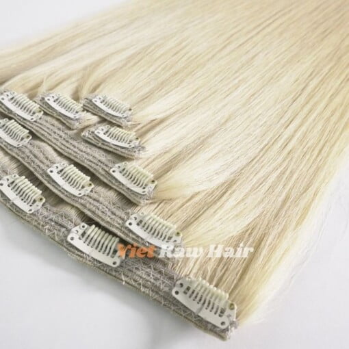 blonde hair color clip in hair set