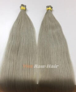 Alternative view of Ash Gray Straight Bulk Hair