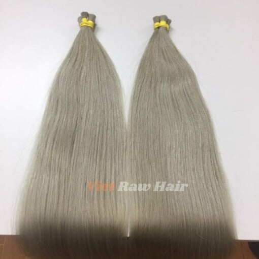 bulk hair extension color grey