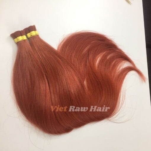 bulk hair extension color vibrant red copper 130