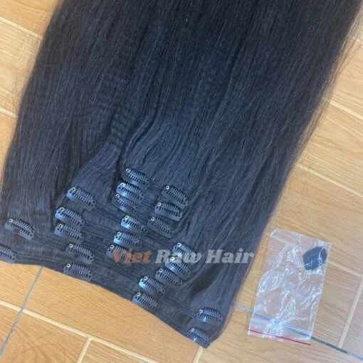 Yaki Straight Black Clip-in Hair Extension - Image 3