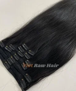 Alternative view of Black Color Natural Straight Clip-in Hair Extension