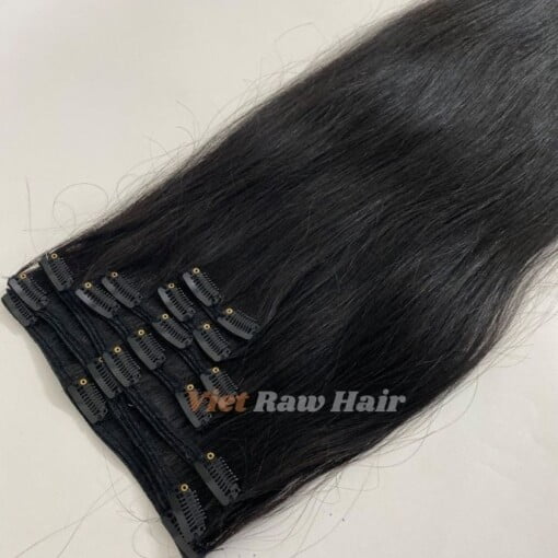 clip in hair set color natural 1B