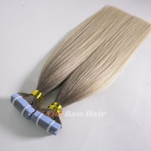 color 60 ash blonde tape hair