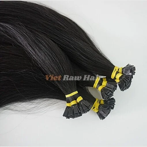 Natural Black Flat Tip Human Hair Extension - Image 3