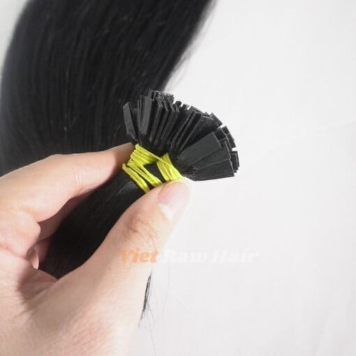 flat tip hair extension black 1B color