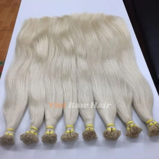 Light Blonde #12.00 Flat Tip Human Hair Extension