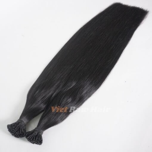 i tip hair extension natural black color