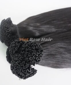 Black Color V Tip Human Hair Extension jet black hair v tip extension
