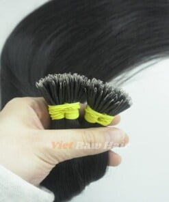 Alternative view of Black Straight Nano Tip Human Hair Extension