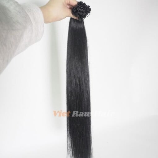 natural black hair color 1B flat tip hair