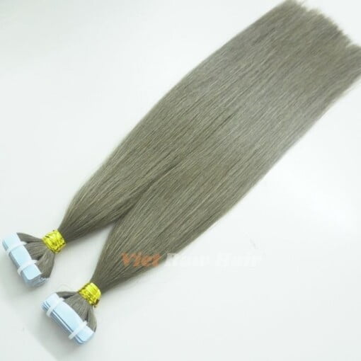 tape hair extension dark grey color