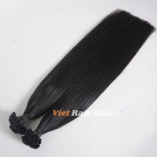 v tip hair extension black color