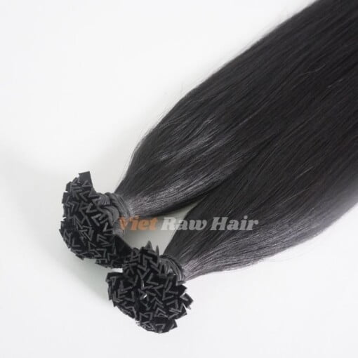 v tip hair extension jet black color