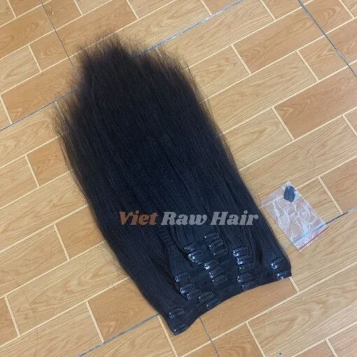 Yaki Straight Black Clip-in Hair Extension - Image 2